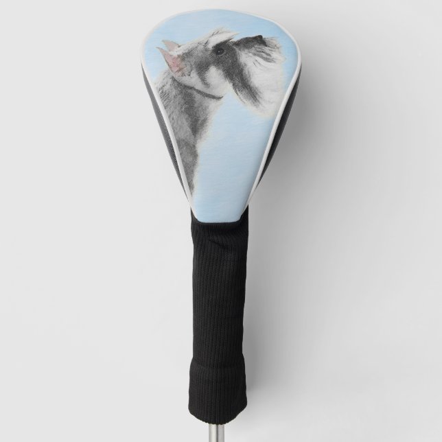 Schnauzer (Giant, Standard) Painting - Dog Art Golf Head Cover (Front)