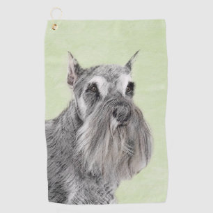 Schnauzer (Giant, Standard) Painting - Dog Art Golf Towel