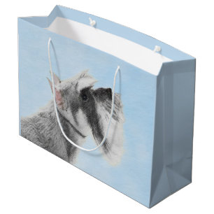Schnauzer (Giant, Standard) Painting - Dog Art Large Gift Bag