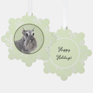 Schnauzer (Giant, Standard)  Painting - Dog Art Ornament Card