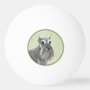 Schnauzer (Giant, Standard) Painting - Dog Art Ping Pong Ball