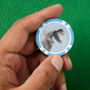 Schnauzer (Giant, Standard) Painting - Dog Art Poker Chips