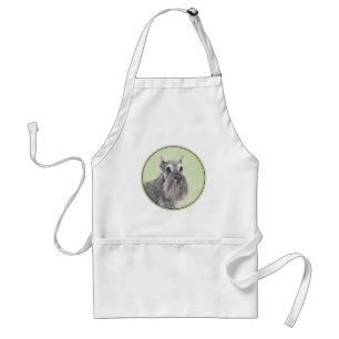 Schnauzer (Giant, Standard) Painting - Dog Art Standard Apron