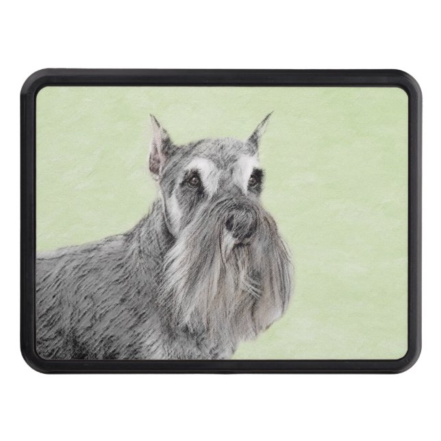 Schnauzer (Giant, Standard) Painting - Dog Art Trailer Hitch Cover (Front)