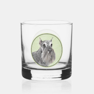 Schnauzer (Giant, Standard) Painting - Dog Art Whiskey Glass