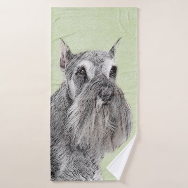 Schnauzer (Giant, Standard) Peinture - Chien Art (Serviette de bain)
