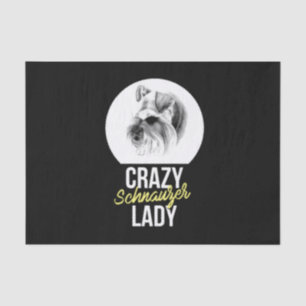 Schnauzer  Gift   Crazy Schnauzer Lady Tissue Paper