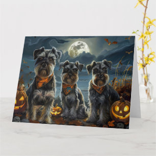 Schnauzer Halloween Spooky Card