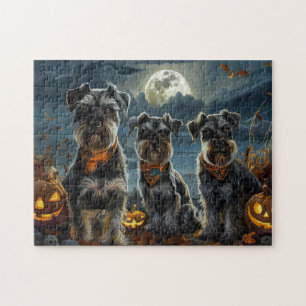 Schnauzer Halloween Spooky  Jigsaw Puzzle