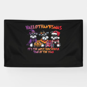 Schnauzer Halloween Thanksgiving Christmas Classic Banner