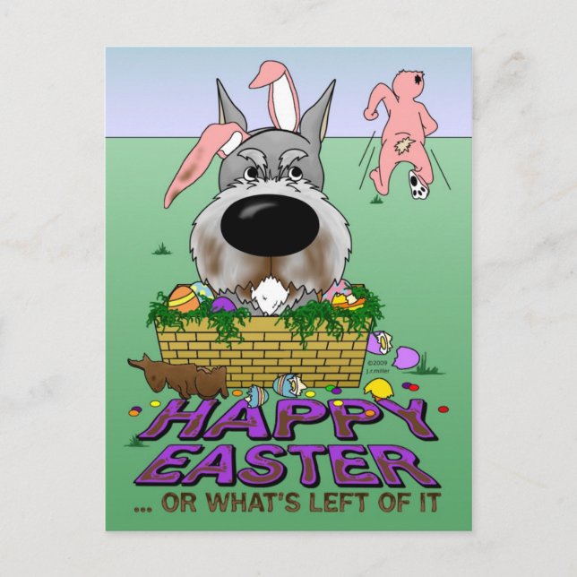 Schnauzer Happy Easter Holiday Postcard (Front)