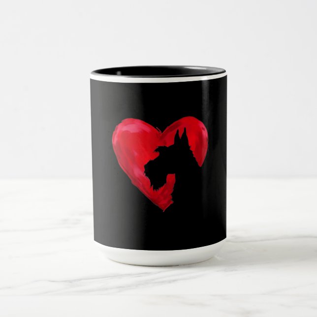 Schnauzer Heart Silhouette Valentines Day Dog Love Mug (Center)