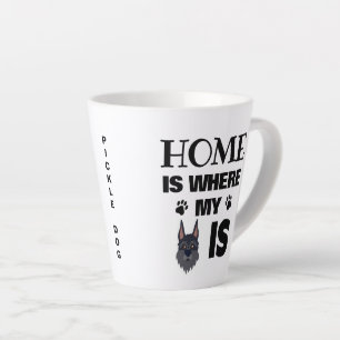 Schnauzer Home is Where My Dog Is Face Name Latte Mug