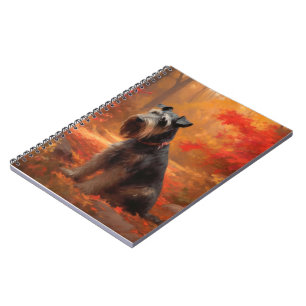 Schnauzer in Autumn Leaves Fall Inspire Notebook