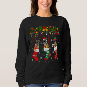 Schnauzer In Sock Xmas Reindeer Santa Elf Dog Sweatshirt