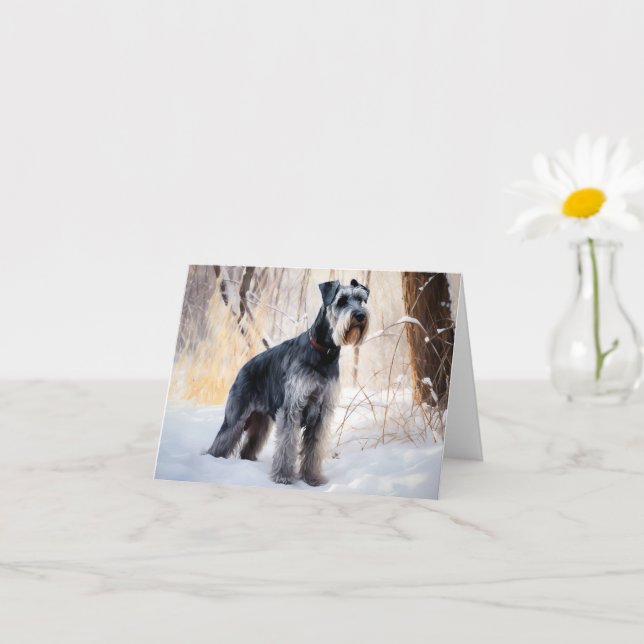 Schnauzer Let It Snow Christmas Card (Small Plant)