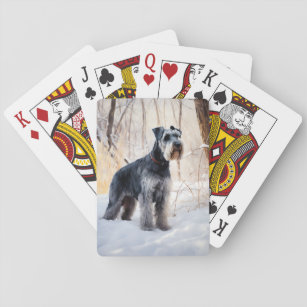 Schnauzer Let It Snow Christmas Playing Cards
