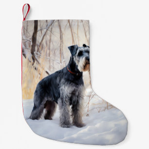 Schnauzer Let It Snow Christmas Small Christmas Stocking