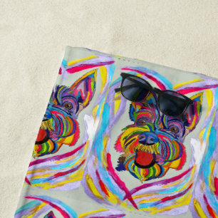 Schnauzer Love Beach Towel