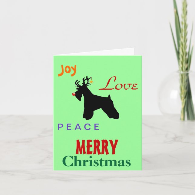 Schnauzer Love Christmas Holiday Card (Front)
