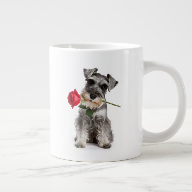 Schnauzer Love Large Coffee Mug (Right)