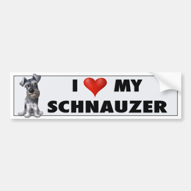 Schnauzer Love Sticker (Front)