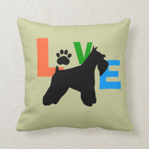 Schnauzer Love Throw Pillow