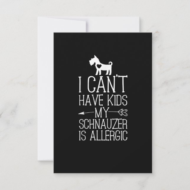 Schnauzer Mama Gift Funny Dog Mom Shirts Cant Have RSVP Card (Front)