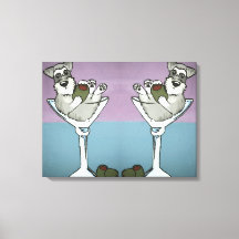 Schnauzer Martini Double the Trouble Canvas Art