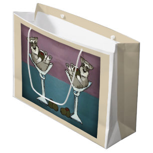 Schnauzer Martini Double the Trouble Gift Bag