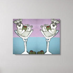 Schnauzer Martini le double l'art de toile de