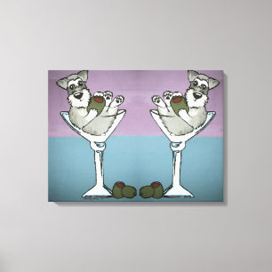 Schnauzer Martini le double l'art de toile de