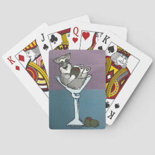 Schnauzer Martini Playing Cards