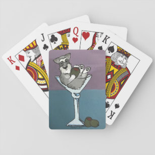 Schnauzer Martini Playing Cards