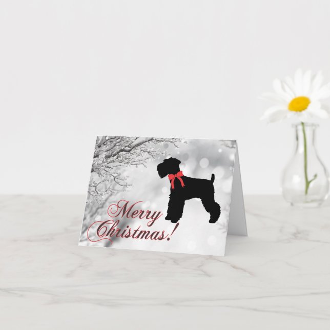 Schnauzer Merry Christmas Card (Small Plant)