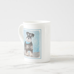 Schnauzer (Miniature) Painting - Cute Original Dog Bone China Mug