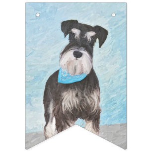 Schnauzer (Miniature) Painting - Cute Original Dog Bunting Flags