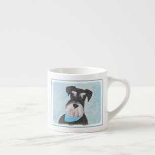 Schnauzer (Miniature) Painting - Cute Original Dog Espresso Cup