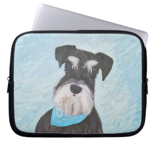 Schnauzer (Miniature) Painting - Cute Original Dog Laptop Sleeve