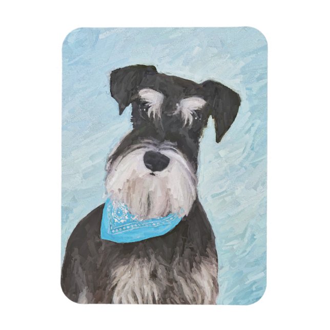 Schnauzer (Miniature) Painting - Cute Original Dog Magnet (Vertical)