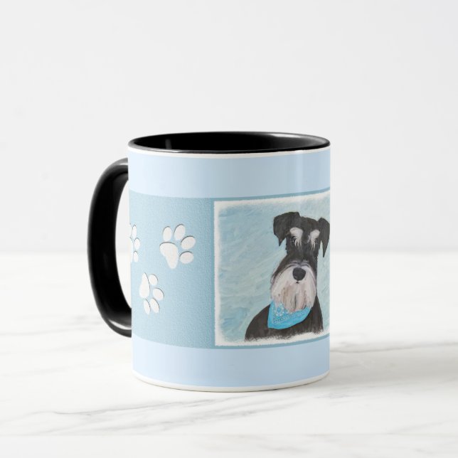 Schnauzer (Miniature) Painting - Cute Original Dog Mug (Front Left)