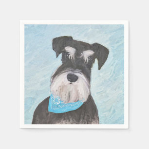 Schnauzer (Miniature) Painting - Cute Original Dog Napkin