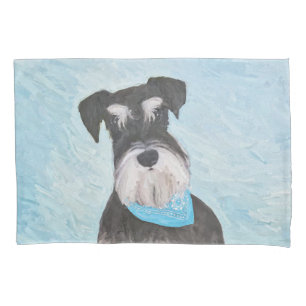 Schnauzer (Miniature) Painting - Cute Original Dog Pillowcase