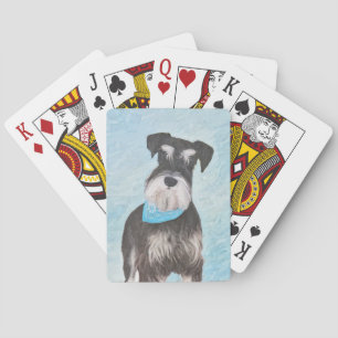 Schnauzer (Miniature) Painting - Cute Original Dog Playing Cards