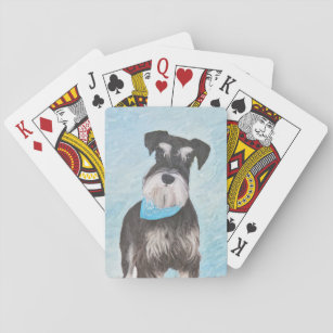 Schnauzer (Miniature) Painting - Cute Original Dog Playing Cards