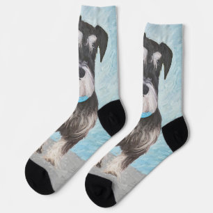 Schnauzer (Miniature) Painting - Cute Original Dog Socks