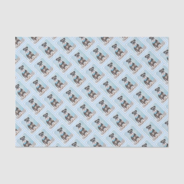 Schnauzer (Miniature) Painting - Cute Original Dog Tissue Paper (Front)
