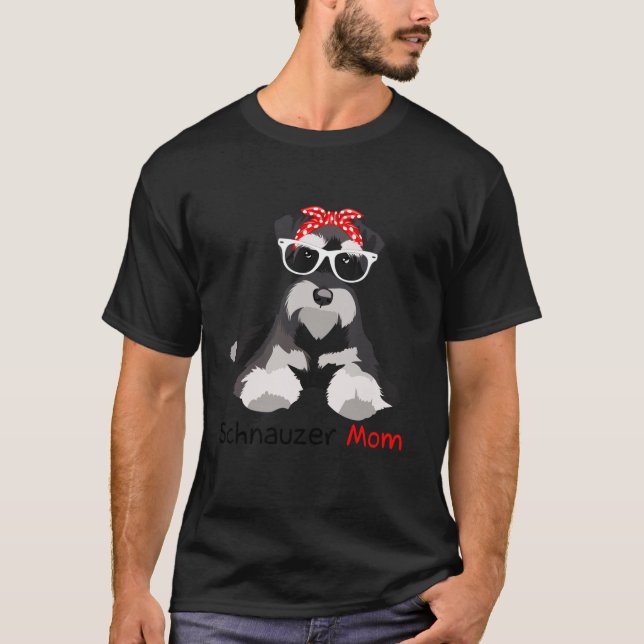 Schnauzer Mom Bandana Womens Schnauzer Dog Long Sl T-Shirt (Front)