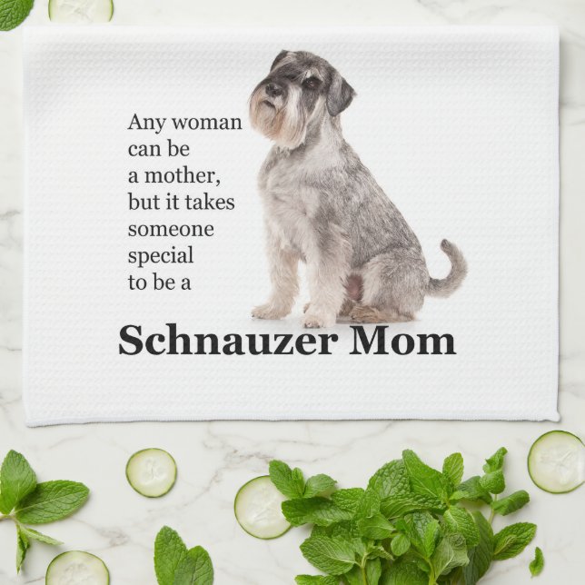 Schnauzer Mom Kitchen Towel (Folded)