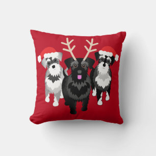 Schnauzer Mom or Schnauzer Dad Christmas Throw Pillow